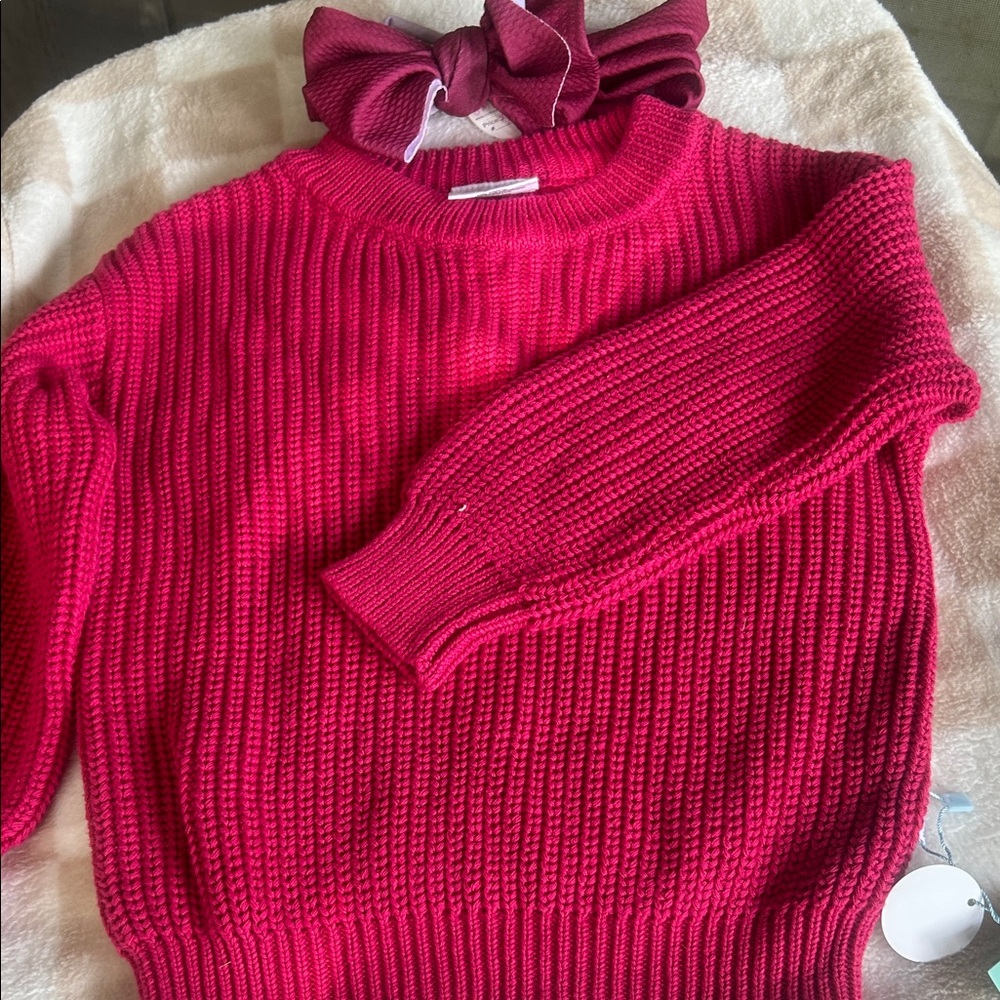 Gigi and Max fall sweater and matching headband girls 4 to 5T